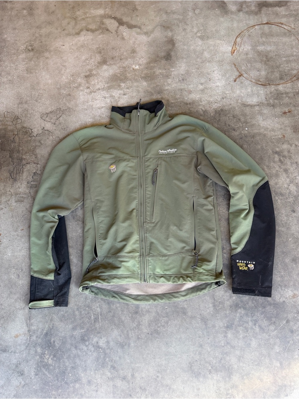 Mountain Hardwear Jacket Mens Large Green Offwidth Soft Shell Jacket Yellowstone